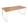 Flow dinertafel wit frame met bamboe blad 180x80x74