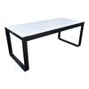 Flow dinertafel zwart frame met wit blad 180x80x74