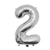 Folie Ballon Zilver cijfer 2