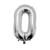 Folie Ballon Zilver cijfer 0