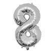 Folie Ballon Zilver cijfer 8