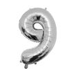 Folie Ballon Zilver cijfer 9