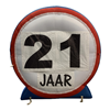 Opblaasbaar verkeersbord 21 jaar