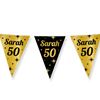 Partyvlag goud Sarah 50 jaar