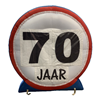 Opblaasbaar verkeersbord 70 jaar