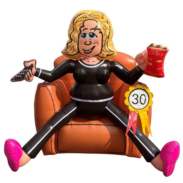 Feestpop bankzitter vrouw 30 jaar 2,5 meter