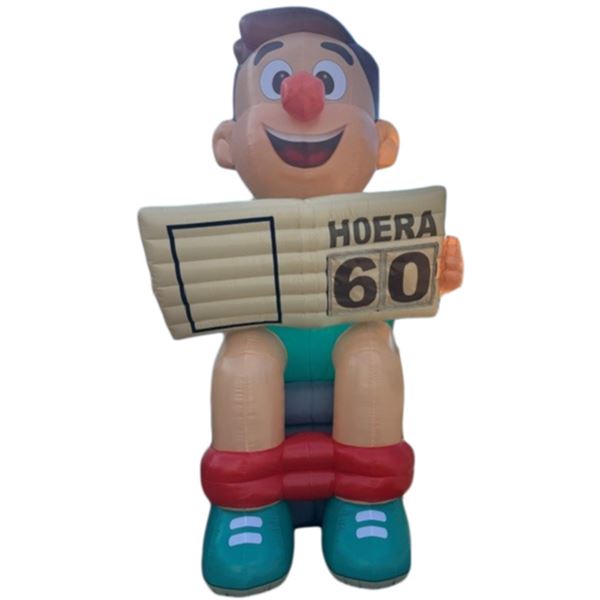 Feestpop man op wc 60 jaar 4 meter Feestpop man op wc 60 jaar 4 meter