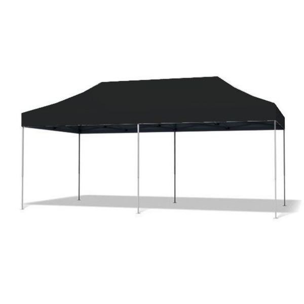 Easy-up tent 4 x 8 meter met zijwanden zwart (incl. opbouw)
