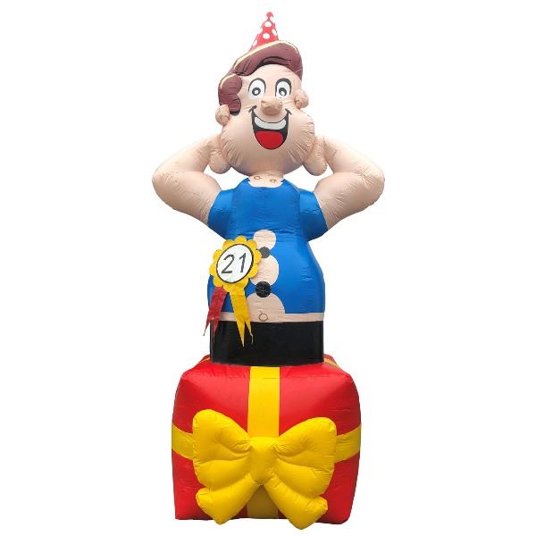 Feestpop man cadeau 21 jaar 4 meter