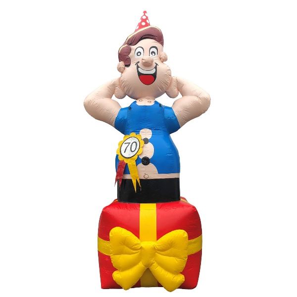 Feestpop man cadeau 70 jaar 4 meter