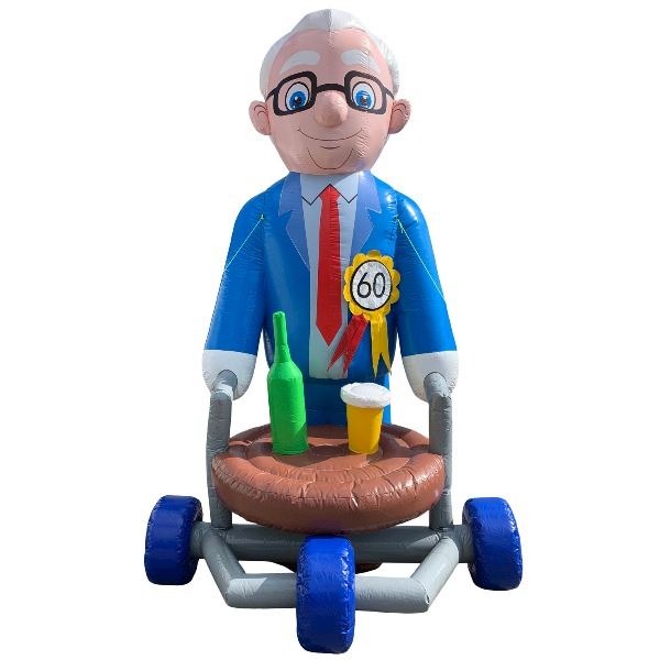 Feestpop man rollator 4 meter 60 jaar