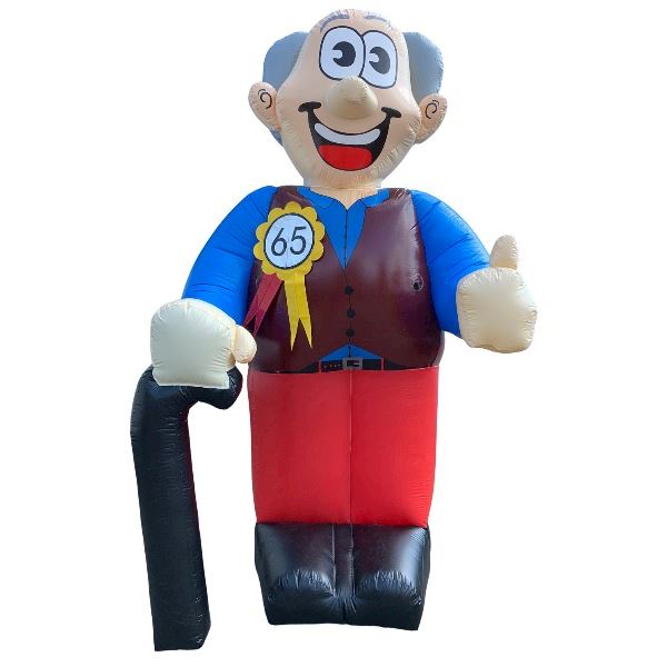 Feestpop man wandelstok 4 meter 65 jaar