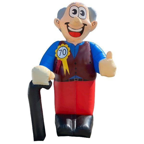 Feestpop man wandelstok 4 meter 70 jaar