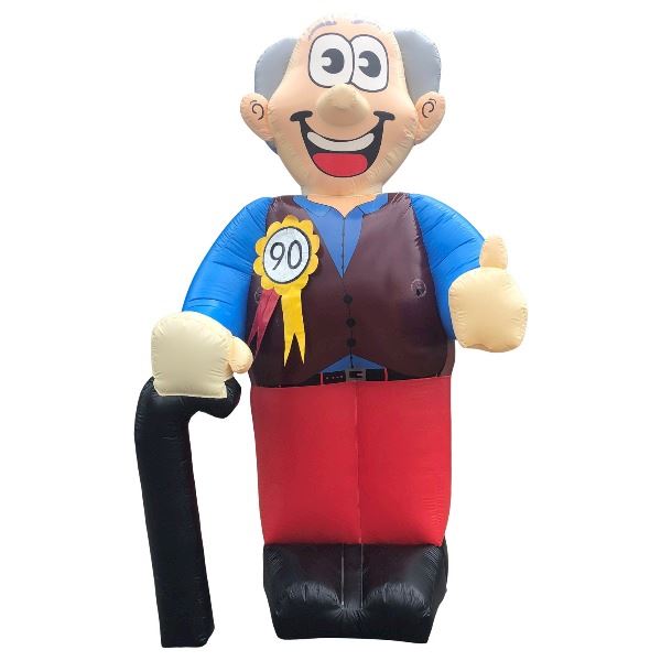 Feestpop man wandelstok 4 meter 90 jaar