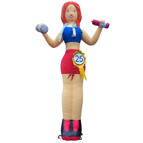 Feestpop sportende vrouw 25 jaar 4 meter
