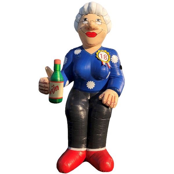 Feestpop vrouw op vat wijn 18 jaar 4 meter