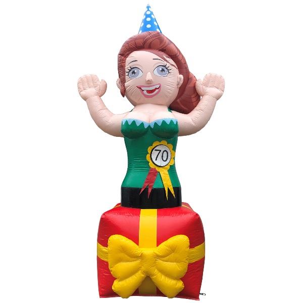 Feestpop vrouw cadeau 70 jaar 4 meter