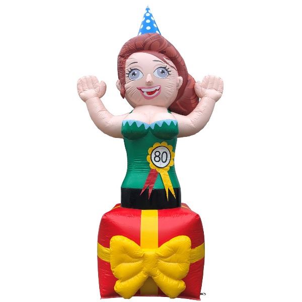 Feestpop vrouw cadeau 80 jaar 4 meter