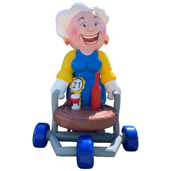Feestpop vrouw rollator 4 meter 21 jaar