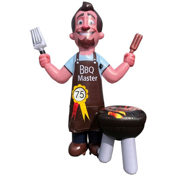 Feestpop BBQ master man 75 jaar 4 meter