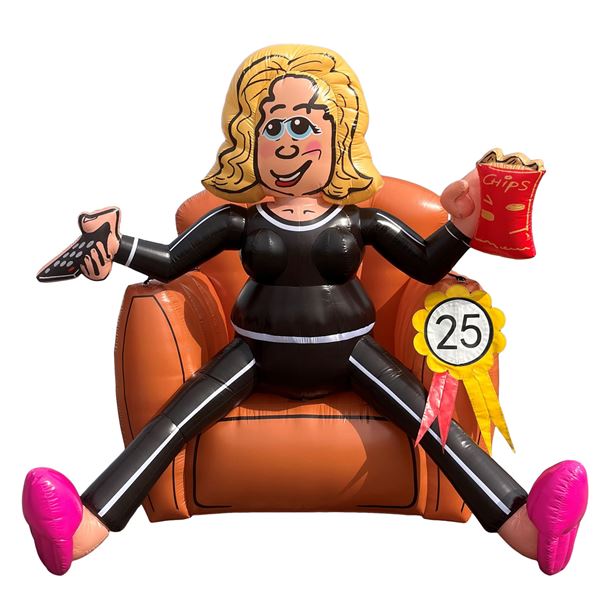 Feestpop bankzitter vrouw 25 jaar 2,5 meter