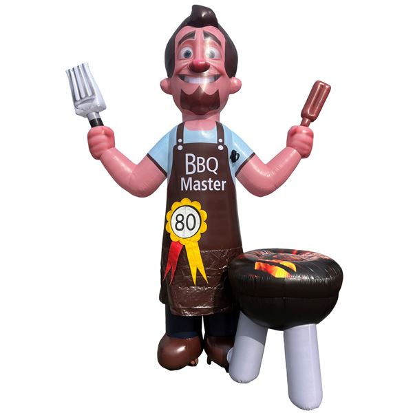 Feestpop BBQ master man 80 jaar 4 meter