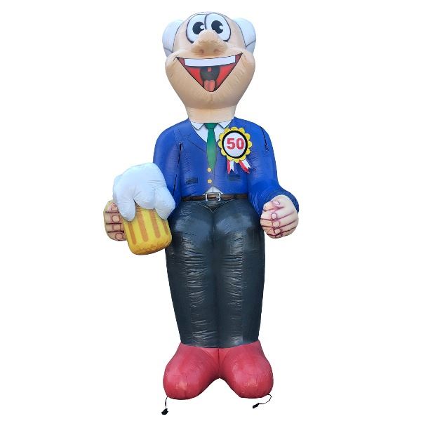 Feestpop Abraham 50 jaar op vat bier 4 meter