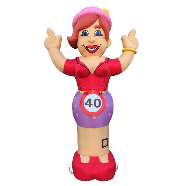 Feestpop juichende vrouw 40 jaar 4 meter