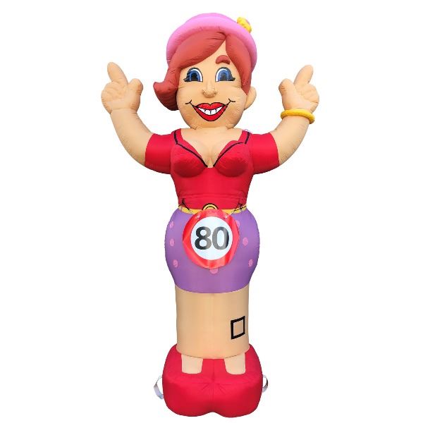 Feestpop juichende vrouw 80 jaar 4 meter