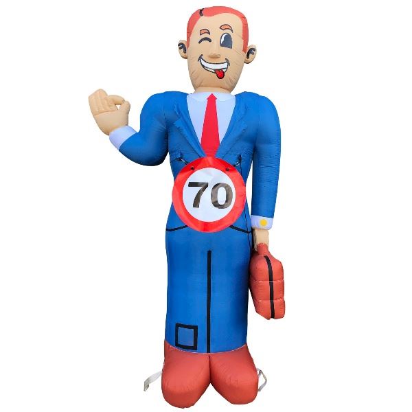Feestpop Kantoorman 70 jaar 3,5 meter