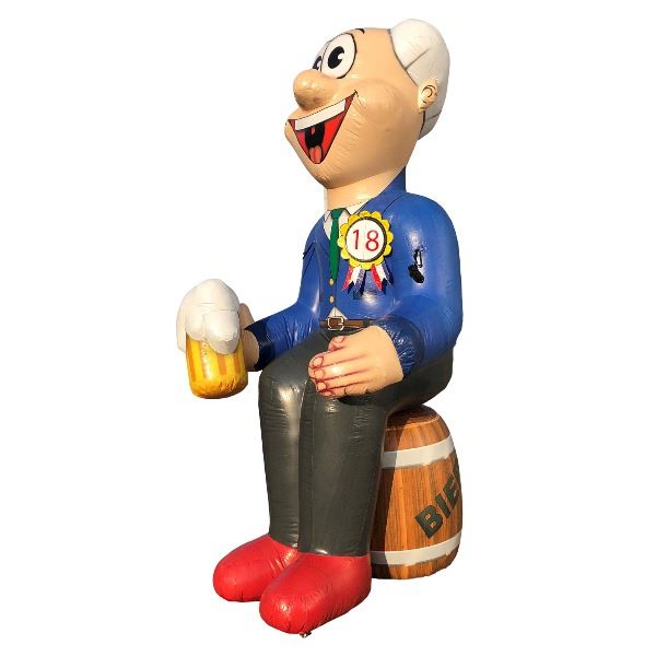 Feestpop man op vat bier 18 jaar 4 meter
