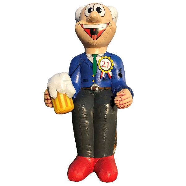Feestpop man op vat bier 21 jaar 4 meter