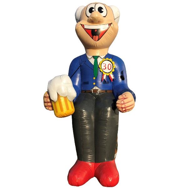 Feestpop man op vat bier 30 jaar 4 meter