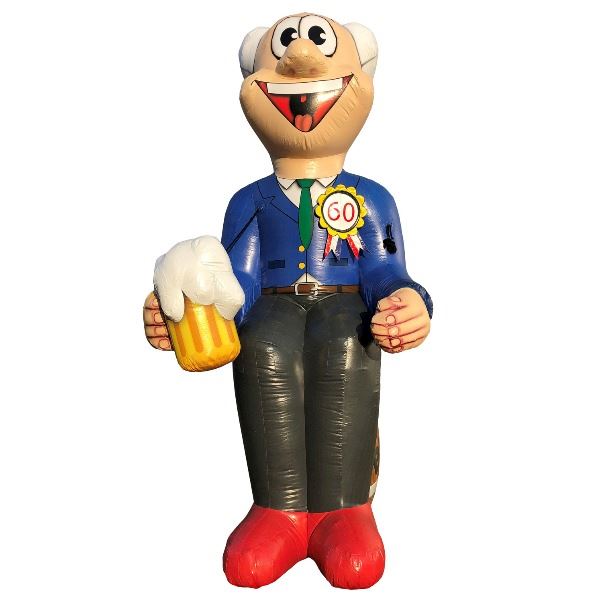 Feestpop man op vat bier 60 jaar 4 meter