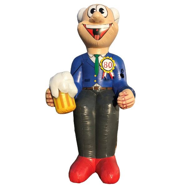 Feestpop man op vat bier 80 jaar 4 meter
