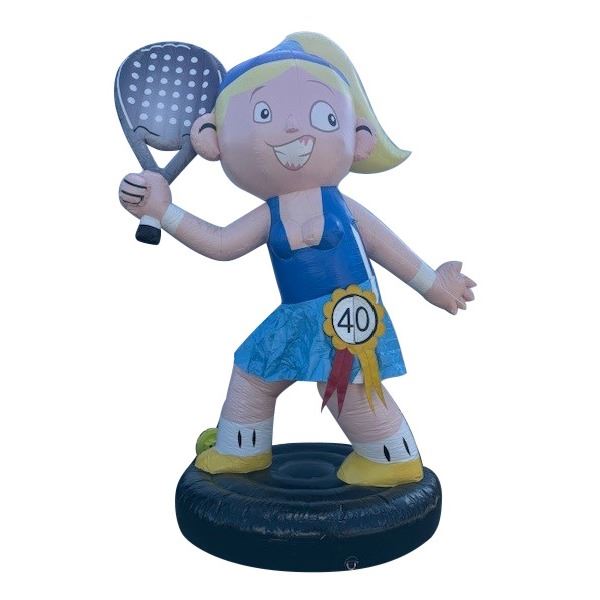 Feestpop vrouw padel 40 jaar 4 meter