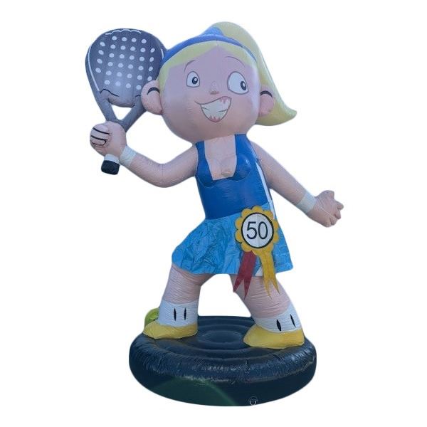 Feestpop vrouw padel 50 jaar 4 meter