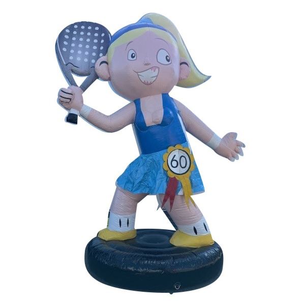 Feestpop vrouw padel 60 jaar 4 meter