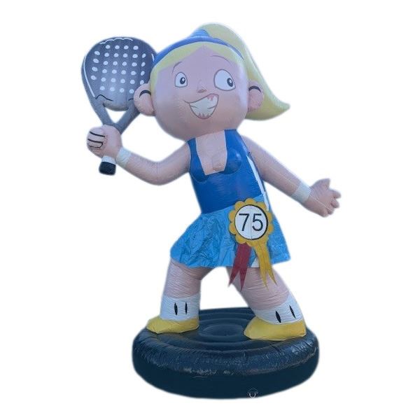 Feestpop vrouw padel 75 jaar 4 meter