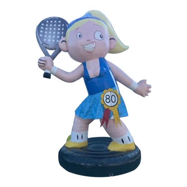 Feestpop vrouw padel 80 jaar 4 meter