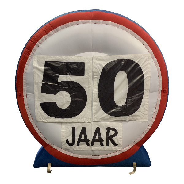 Premisse long String string Leuk opblaasverkeersbord 50 jaar | Direct en goedkoop geregeld