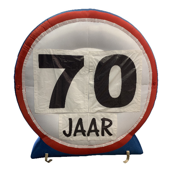 Keelholte Conform stap Leuk opblaasverkeersbord 70 jaar | Direct en goedkoop geregeld